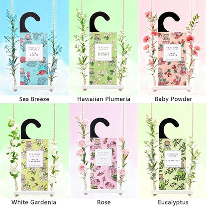 ROSE COTTAGE Large 12 Packs Cedar Wood Hanging Closet Deodorizer Air Freshener Long Lasting Scented Sachets Smell Goods for House