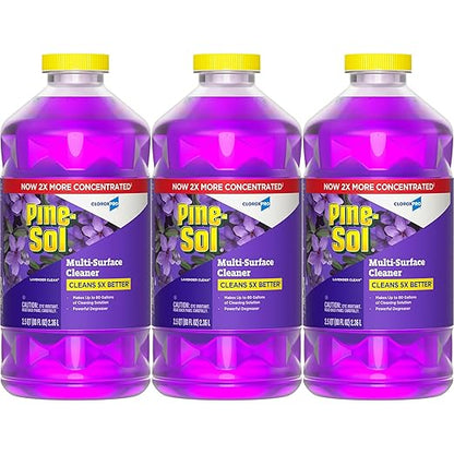 CloroxPro Pine-Sol Multi-Surface Cleaner, All Purpose Cleaner, Lavender Clean, 80 Fluid Ounces, Pack of 3 (Package May Vary)
