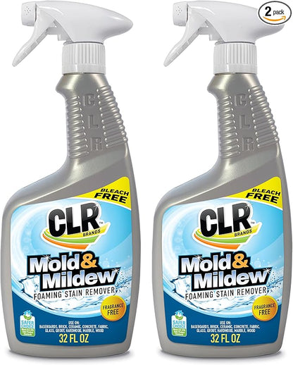 CLR Brands Mold and Mildew Stain Remover, 32 oz. Spray Bottle, Pack of 2, Multi-Surface Stain Remover, Works on Tile, Wood, Concrete, Glass, and More