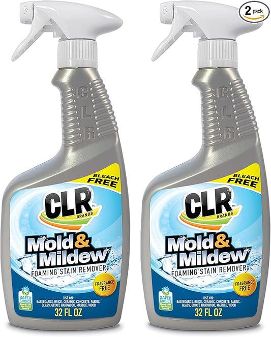 CLR Brands Mold and Mildew Stain Remover, 32 oz. Spray Bottle, Pack of 2, Multi-Surface Stain Remover, Works on Tile, Wood, Concrete, Glass, and More