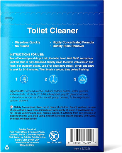80 Dissolvable Toilet Bowl Cleaner Sheets (Easy Clean, Quick-Dissolving, Septic-Safe Cleaning) + Sample Pack (Laundry, Foaming Hand Soap, Toilet & Floor Cleaner Dissolvable Sheets)