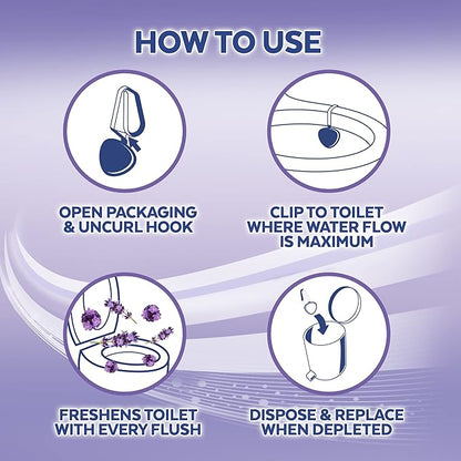Lysol Automatic in-The-Bowl Toilet Cleaner, Cleans and Freshens Toilet Bowl, Lavender Fields Scent, 2ct