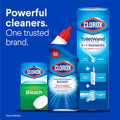 Clorox Toilet Bowl Cleaner Bleach, Rain Clean, 24 Fluid Ounces, Pack of 2 (Package May Vary)