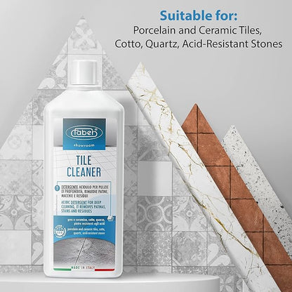 FABER Tile Cleaner - Heavy Duty Acidic Detergent for Deep Cleaning On Organic & Inorganic Dirt – Home and Commercial Remover for All Deep Stains and to Remove Residues from Other Cleaners, 1 Liter