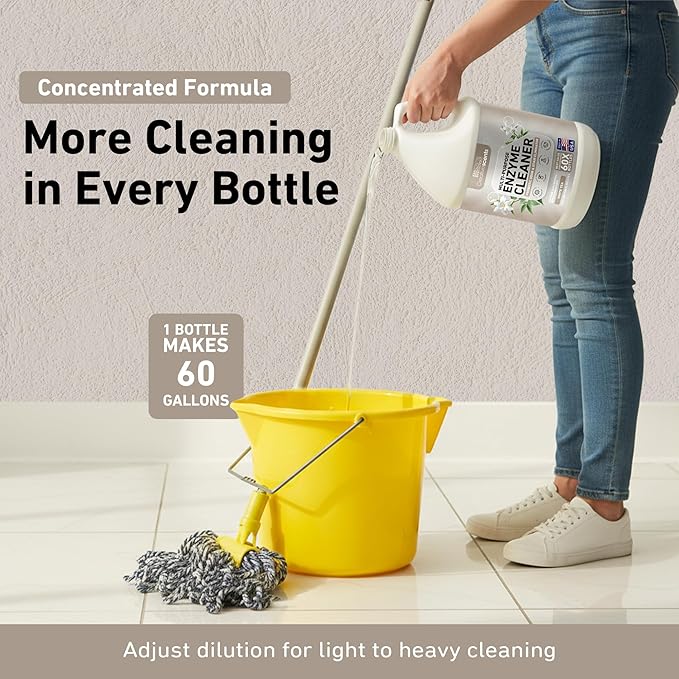 Creative Scents Multipurpose Enzyme Cleaner & Odor Remover | Super Concentrated for Floor, Carpet, Drain | Pet Urine Odor Eliminator | Enzyme Cleaner for Cat Urine & Dog Poop | 1 Gallon - White Tea