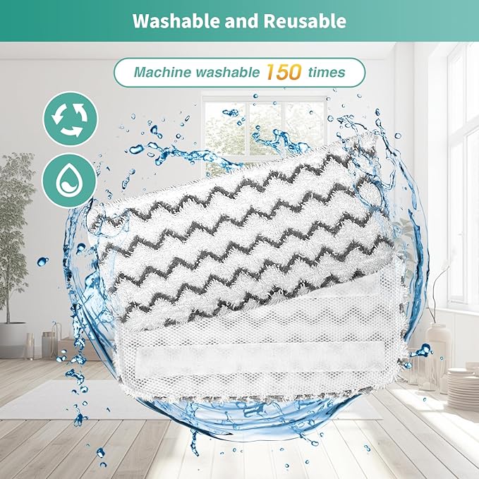 6 Pack Microfiber Steam Mop Replacement pads for Shark Steam Mop S1000, S2001,S1000A, S1000C, S1000WM, and S1001C,Washable & Reusable Steam Mop Pads Safe for all Floor have Super-Absorbent