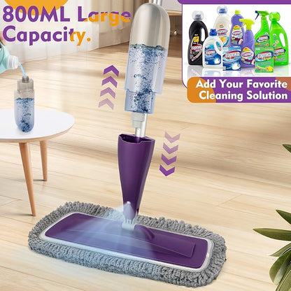 Microfiber Spray Mop for Floor Cleaning with Washable Pads, Dry Wet Floor Mops with with Sprayer and 27 oz Refillable Bottle,Reusable Dust Spray Mops for Hardwood Laminate Vinyl Tile Cleaning