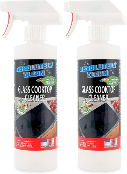 Absolutely Clean Amazing Ceramic & Glasstop oven cleaner heavy duty- Fume Free & Scratch Free - Streakfree - Powerful, Natural Enzymes - USA Made