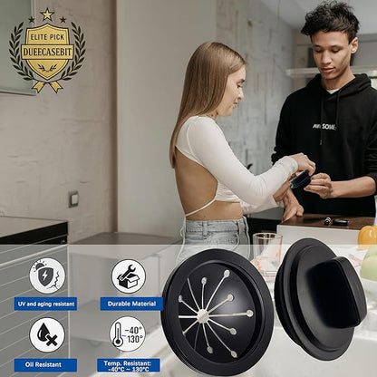 3-1/8 Inch Garbage Disposal Splash Guard and Sink Stopper, Universal Rubber Stopper Fits Waste King, Whirlaway, Sinkmaster, GE Models (1+1)