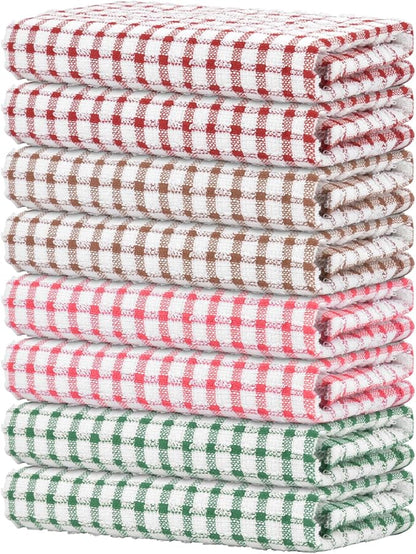 Nialnant 8 Pack Kitchen Towels, Dish Towels for Kitchen, 100% Cotton Dish Cloths for Washing Dishes, Quick Drying Reusable Cleaning Rag - 25 x 16 in