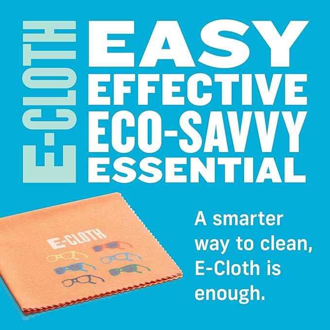 E-Cloth Glasses Cloth, Premium Microfiber Cleaning Cloth, Ideal Eyeglass and Lens Cleaner, Washable and Reusable, 100 Wash Guarantee, 1 Pack