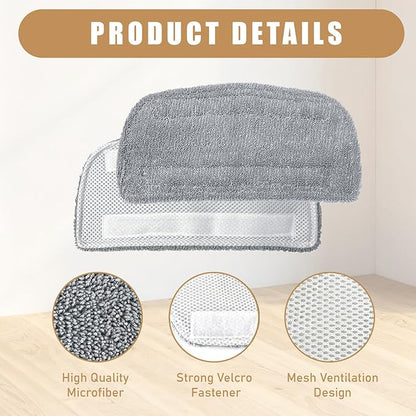 Steam Mop Pads Compatible with GorFanty GF-6610B/GF-6610, Neugo NE033/NE033M & Mxnsewr, Washable Microfiber Steam Mop Replacement Pads for Multi-Surface Cleaning (4 Pack)