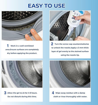 Mold Stain Remover Gel 8 Fl Oz, Household Grout Surface Cleaner, Cleaning Gel for Washing Machine, Refrigerator Strips, Tiles, Bathroom Kitchen Sinks, Damp Areas