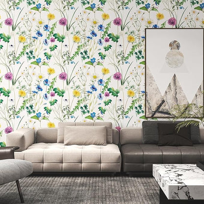 GloryTik Floral Peel and Stick Wallpaper,Modern Garden Removable Self Adhesive Waterproof Nursery Contact Paper for Bedroom Bathroom Cabinets Decor Vinyl 17.3" X 200"