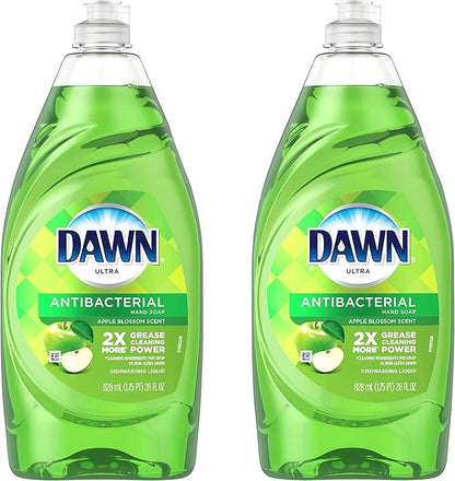 Dawn Ultra Antibacterial Hand Soap Apple Blossom Scent Dishwashing Liquid (2) 28 Ounce Bottles