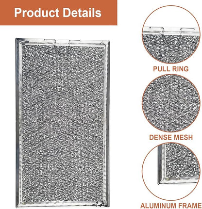 2 Pack W10535950 Aluminum Mesh Grease Microwave Oven Filters Replacement for Whirlpool Replace W10535950, PS8769987
