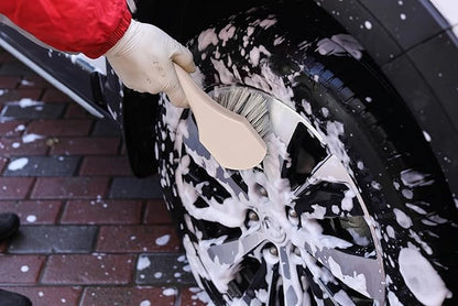 Mr. Detroit - Wheel & Body Brush, Soft Durable Bristles Scratch-Free Ergonomic Cleaning Brush for Cars, Trucks, SUVs, Boats, Carpets, Mats