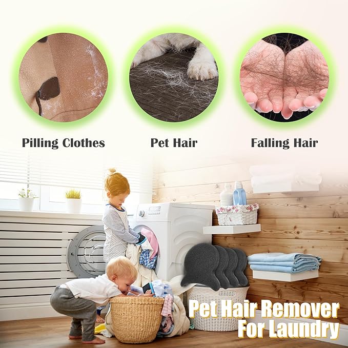 Pet Hair Remover for Laundry, Reusable Dog & Cat Hair Remover Tool, Effectively Removes Pet Hair, Lint and Dander from Bedding and Clothing, Suitable for Washing Machines, Dryers 6PCS