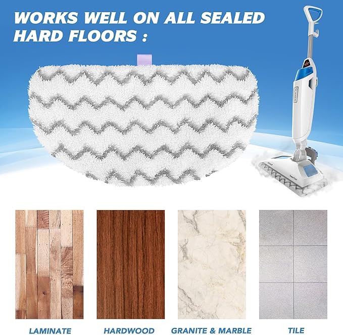 4 Pack PowerFresh Replacement Steam Mop Pads Compatible with Bissell PowerFresh Steam Mop, Fits 1940, 1806, 1544, 1440 Series, Microfiber Scrubbing Pads for Sealed Hard Floors