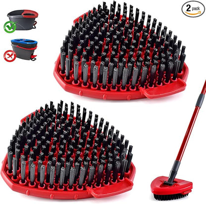 Scrubber Mop Head for Ocedar, Upgrade Scrub Brush for Ocedar, Spin Mop Scrub Brush Head for Oceda EasyWring 1-Tank, More Bristles Scrub Brush Attachment for Bathroom, Deck, Kitchen Floor Cleaning