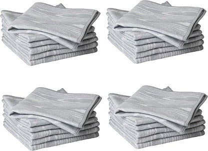 Martha Stewart Microfiber Cleaning Cloths, Ultra-Absorbent, Lint-Free Cleaning Towels for Home & Kitchen, Faux Bois Design, 11 Inches, 24 Count