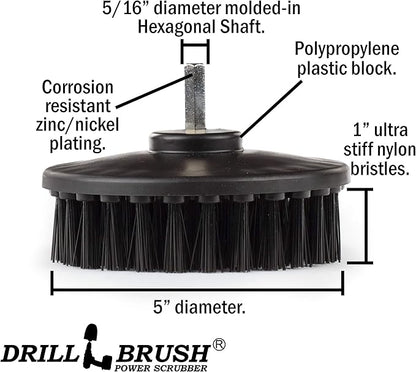 Grill Cleaning Supplies - Nylon Alternative to Wire Brush for Drill - BBQ Grill Brush Electric Spin Scrubber - BBQ Smoker Accessories - Graffiti Remover - Scrubber for Drill - Concrete Scrub Brush