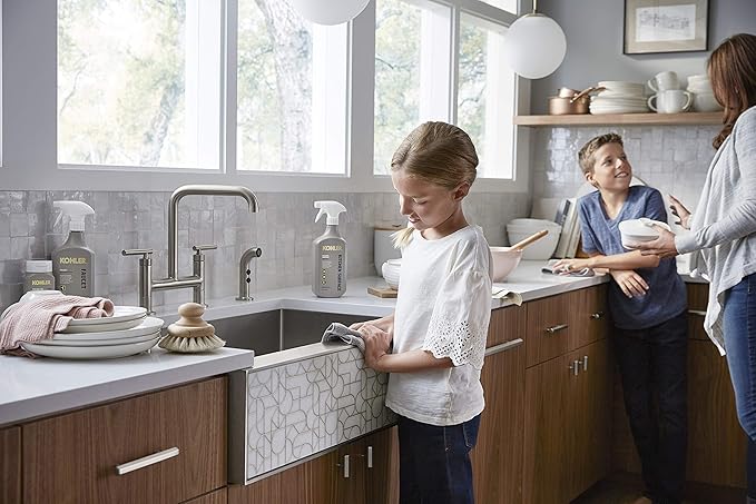 KOHLER K-23729-NA Stainless Steel Cleaner, Kitchen & Bathroom Cleaner, Polish & Protect Sinks & Other Surfaces, 8 FL Oz