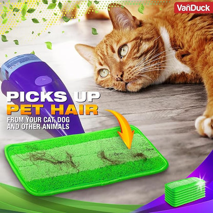 VanDuck Reusable Mop Pads for Swiffer WetJet (4 Pack) - Microfiber Mop Refill for Wet Mopping Cloths - Washable Pads Compatible with Multi-Surface Floor Cleaning
