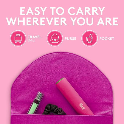 Flint Classic Pink Retractable Mini Lint Roller with 90 Extra Sticky Sheets, Small and Portable Lint Roller, Ideal Pet Hair Remover, Travel Lint Rollers for pet Hair Extra Sticky