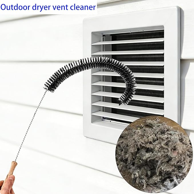 47.24" Extra Long Dryer Vent Cleaner Brush – Flexible Dryer Lint Brush for Deep Cleaning of Lint Trap, Refrigerator Coils, Dust, and Pet Hair – for Fire Risk Reduction & Better Efficiency