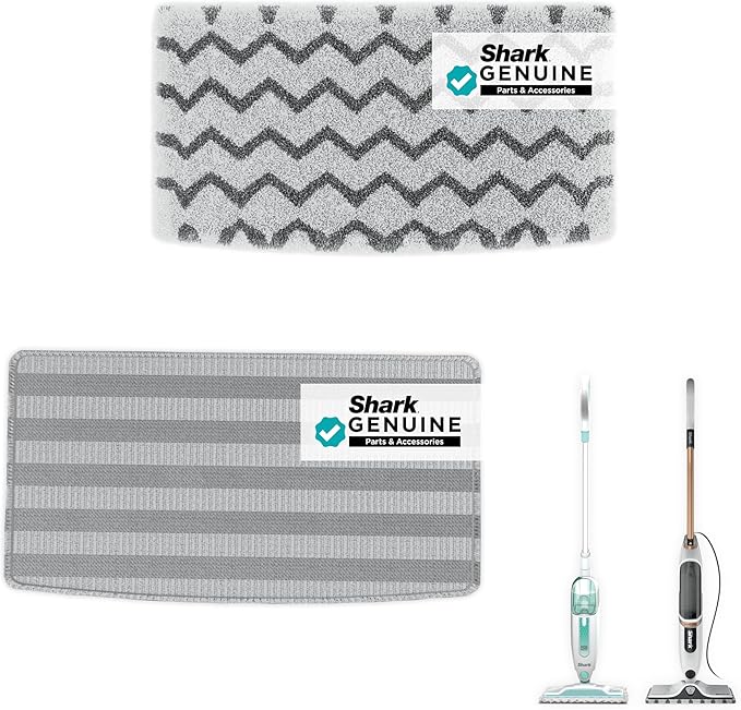 Shark Genuine Steam Mop Replacement Pads 2 Pack – 1 Dirt Grip & 1 Scrub Pad Included, Machine Washable, Designed for Sealed Hard Floors, Compatible with Shark S1000 & S2000 Series ONLY, 1153FCS2000