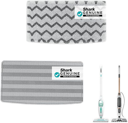Shark Genuine Steam Mop Replacement Pads 2 Pack – 1 Dirt Grip & 1 Scrub Pad Included, Machine Washable, Designed for Sealed Hard Floors, Compatible with Shark S1000 & S2000 Series ONLY, 1153FCS2000