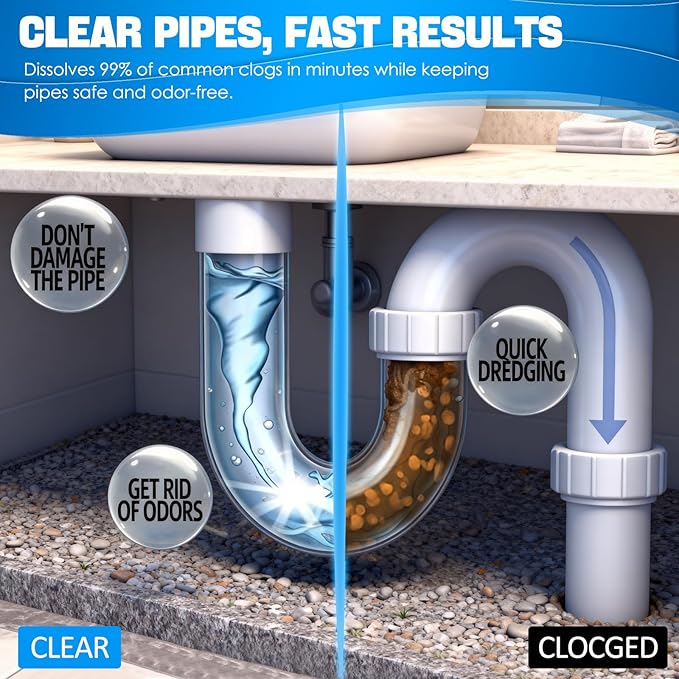 Pipe Bobo Drain Cleaner 3PCS, Drain Opener,Powerful Unclogging, Clog Remover, Shower, Tub, Compatible with All Pipe Materials