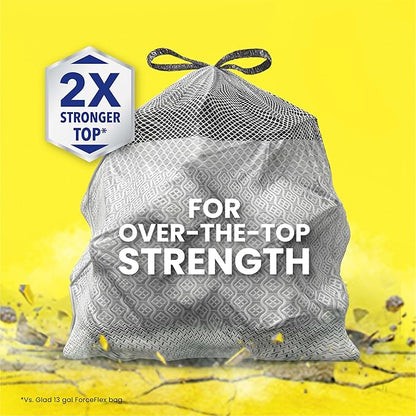 Glad ForceFlex MaxStrength Kitchen Trash Bags, 13 Gal, Fresh Clean Febreze, 34 Ct (Package May Vary)