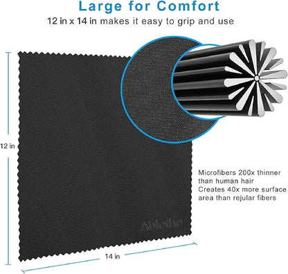 10 Pack Microfiber Cleaning Cloth for Glasses Large, Eye Glass Clean Cloths for Cleaning Lenses, Glasses, Screens, Cameras, Cell Phone, Eyeglasses, LCD TV Screens, Tablets …