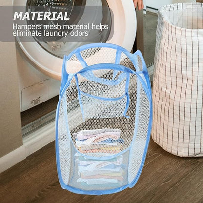 VICASKY Foldable Laundry Basket with Wire Frame Lightweight Mesh Hamper for Clothes and Storage College Dorm Organizer Random Color Random Color