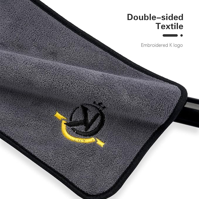 KONLLEN Billiards Billiard cue Towel - 100% Cotton Black 8-Ball Pool Cue Clean Towel Maintenance Accessories Cleaning Set Shaft Wax + Cleaning Powder +