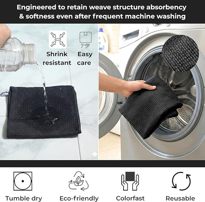 Dark Gray Cotton Cleaning Rags For Housekeeping - Trapos Paños De Limpieza Reutilizables - Kitchen Bar Shop Towel Dish Mop Wash Cloth For House - Reusable Washable Absorbent - 13"x13" 12 Pack