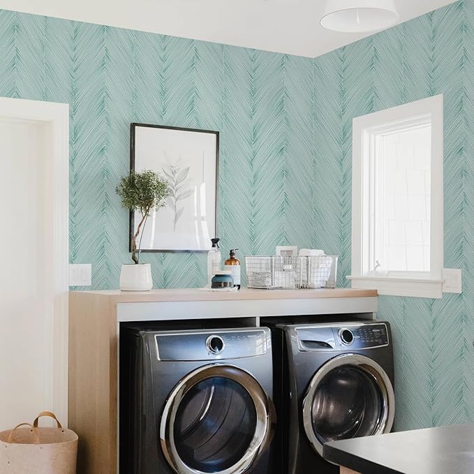 Modern Peel and Stick Wallpaper Boho Green Contact Paper 17.3"x 1200" Self-Adhesive Waterproof Neutral Wallpaper Vinyl Roll for Bathroom Bedroom Cabinets Décor