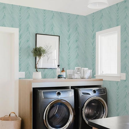Modern Peel and Stick Wallpaper Boho Green Contact Paper 17.3"x 120" Self-Adhesive Waterproof Neutral Wallpaper Vinyl Roll for Bathroom Bedroom Cabinets Décor