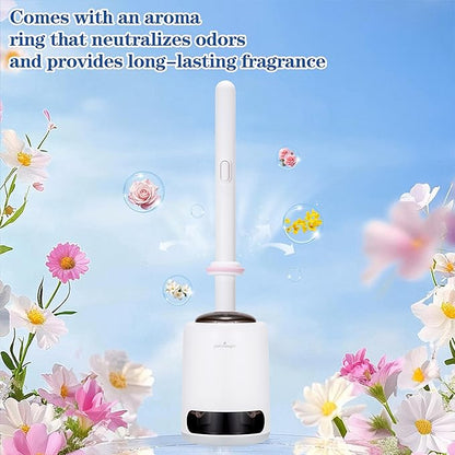 Disposable Toilet Brush: an Innovative Automatic pop-up Toilet Brush that Comes with 24 Replacement Brush Heads and 3 air-freshening Scent Rings. Toilet Brush and Set.360° Cleaning