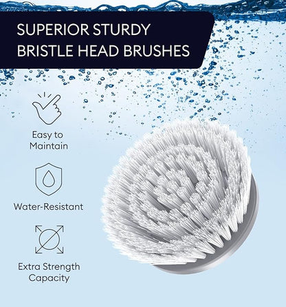 Replacement Brush Heads Set of 3 for GENIANI Electric Spin Scrubber, Scrub Brush for Cleaning Bathroom, Tile, Floor, Tub, and Shower (White)