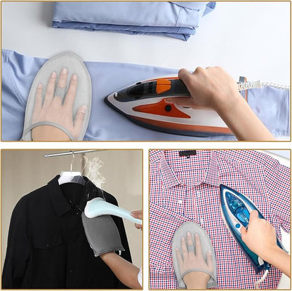 Garment Steamer Ironing Gloves, Portable Clothing Steam Engine Gloves Anti Steam & Heat Resistant Garment Steamer Mitt Travel Handheld Ironing Board Accessories with Finger Loop for Steaming Clothes