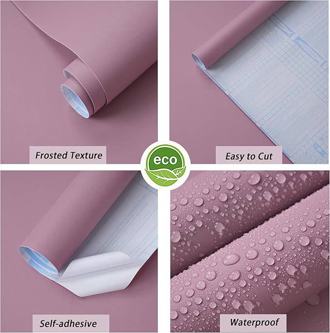 HeloHo Pink Wallpaper Peel and Stick Contact Paper Self-Adhesive Removable Vinyl Wall Paper Thickening Upgrade Embossed Renter Friendly Wallpaper for Girls Room Cabinets Countertop Bedroom 118"X15.7"