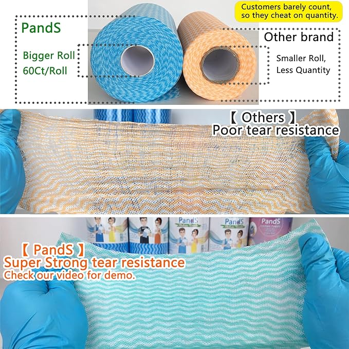 Reusable Paper Towels Washable, 2 Pack 120 Count Disposable Dish Cloths, Kitchen Washcloths Bathroom Hand Towels, Fast Dry Dishwashing Rags - Strong Absorbent - Green & Pink