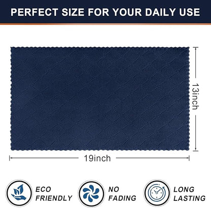 Homaxy 12 Pack Dish Towels for Kitchen (13 x 19 Inches, Navy Blue), Super Soft and Absorbent Coral Velvet Dish Cloths for Washing Dishes, Nonstick Oil Fast Drying Microfiber Cleaning Cloth