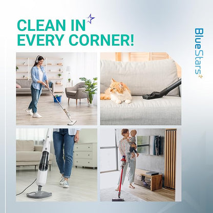 BlueStars 8-Pack Microfiber Steam Mop Pads Replacement – Compatible with H2O H20 Steam Mop X5 Steam Cleaners – Washable & Reusable, Exact Fit for H2O X5 Steam Cleaners
