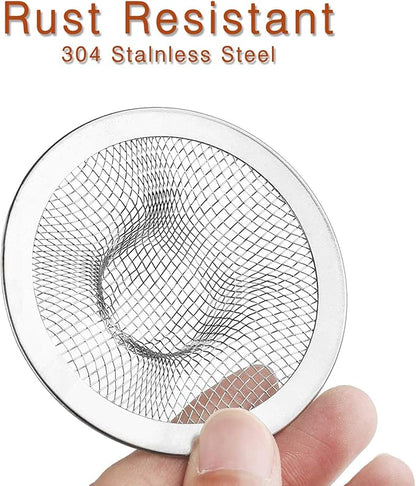 4pcs Heavy Duty Stainless Steel Kitchen Sink Strainer, 2.75" Top / 1" Mesh Metal Sink Strainer,Perfect for Kitchen Sink/Bathroom Bathtub Wash basin Floor drain balcony Drain Hole, Utility