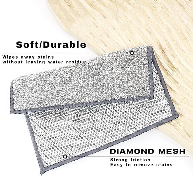 3 Pcs New Upgrade Non Scratch Wire Dishcloth, 2-Layer Super Absorbent Bamboo Charcoal Dish Cloths, Reusable Multipurpose Wire Dishwashing Rags for Wet and Dry for Dishes, Sinks, Stove