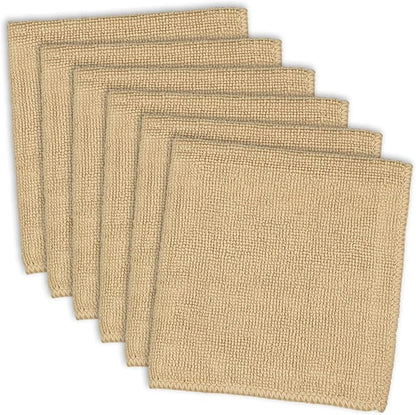 DII Cleaning Collection Soft Highly Absorbent Microfiber, Dishcloth Set, 12x12, Taupe, 6 Piece